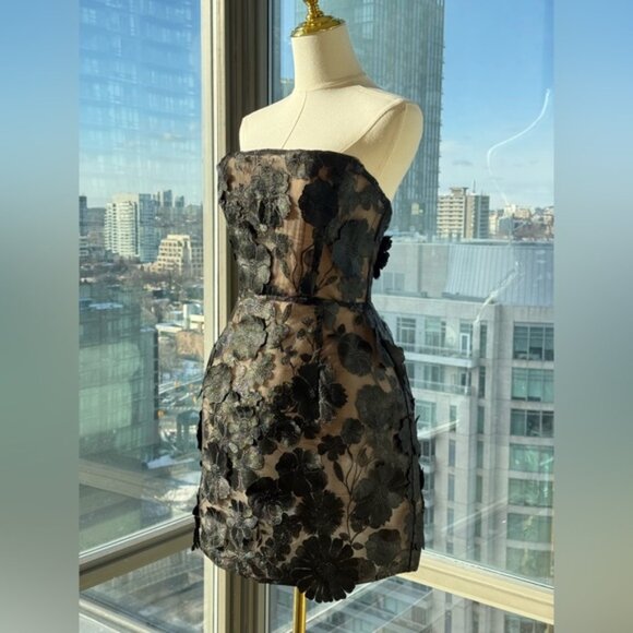 🆕 BRONX & BANCO 🧿 NWOT Jasmine Maraya Black Lace Up Mini Dress, Sz M US 6 - Picture 6 of 16